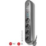 Gunkes Termal Akım Korumalı 2.1A Şarj Çıkışlı 10A 2 mt USB ve Type-C Şarj Çıkışlı Uzatma Grup Priz - Siyah - 4 lü