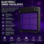 GUNKES Uv Tuzaklı Sinek Öldürücü Elektrikli Sivrisinek Yakalayıcı Sinek Işık Tuzağı Alan Etkili