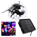GUNKES Winnboss Ekl-12 7 Metre 50 Top Ledli Renkli 8 Modlu Solar Güneş Enerji Panelli Dış Mekan Aydınlatma LED 5 Watt