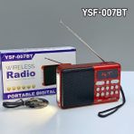 GUNKES YSF-007BT Mini Kablosuz Bluetooth Hoparlör Kayıt Dijital Şarkıları Destekler Fm Radyo LED Ekran El Feneri - Kırmızı
