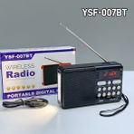 GUNKES YSF-007BT Mini Kablosuz Bluetooth Hoparlör Kayıt Dijital Şarkıları Destekler Fm Radyo LED Ekran El Feneri - Siyah