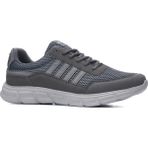 Günlük Erkek Sneaker Yetişkin Büyük Numara Spor Ayakkabı Fileli Bağcıklı Rahat Esnek 050 - Füme