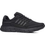 Günlük Erkek Sneaker Yetişkin Büyük Numara Spor Ayakkabı Fileli Bağcıklı Rahat Esnek 050 - Siyah - Siyah