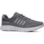 Günlük Erkek Yetişkin Sneaker Spor Ayakkabı Bağcıklı Büyük Numara Rahat Esnek 050C - Füme
