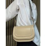 Günlük Kadın Omuz Çantası Dikiş Detaylı Ayarlanabilir Çapraz Askılı Şık Sade 4000 - 18 x 23 x 15 cm - Nut
