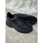 Günlük Kadın Sneaker Kalın Yüksek Taban Bağcıklı Rahat Tiger Şeritli Spor Ayakkabı 032 - Siyah Cilt