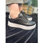 Günlük Kadın Spor Ayakkabı Ortopedik Vegan Deri Bağcık Hafif Kalın Yüksek Taban Yürüyüş Sneaker 102