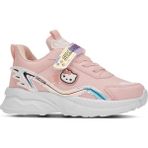 Günlük Kız Çocuk Sneaker Lastik Bağcıklı Hologram Cırtlı Hafif Hello Kitty Ayakkabı 1907 - Pudra - Beyaz