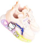 Günlük Kız Çocuk Spor Ayakkabı Hello Kitty Süs Detay Işıklı Taban Lastik Bağcık Sneaker 120 - Somon
