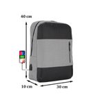 Günlük Kullanım Usb Çıkışlı Ithal Sırt Ve Laptop Çantası 14''-15,6'' Inç Yandan Cepli GRİ