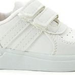 Günlük Unisex Çocuk Şeritli Işıklı Beyaz Sneaker Cırtlı Hafif Rahat Spor Ayakkabı
