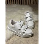 Günlük Unisex Çocuk Sneaker Cırtlı Dikiş Detaylı Kalın Tabanlı Rahat Hafif Spor Ayakkabı 525pf Beyaz - Beyaz
