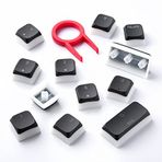 Gunmjo Golf Pudding PBT Doubleshot Keycaps Oyun Klavyesi Cherry MX Anahtarlı, Arka Aydınlatma Mekanik Klavye için Spherical PBT Klavye, OEM Profilleri 11 Tuş, 6.25U Space Bar, Siyah Renk