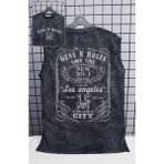 Guns N' Roses Good Time Sırt Baskılı Yıkamalı Kolsuz Tişört,unisex Rock Band Temalı Sıfır Kol Atlet - Siyah - 4XL