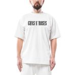 Guns N Roses Logo Oversize Beyaz Tişört - XL