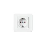 Günsan Elektrik 01379300-100138 Radius Çocuk Korumalı Kapaklı Fildişi Beyazı Topraklı Priz