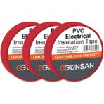 Günsan Elektrik 3 Adet Günsan Elektrik Kırmızı Izole Bant 0.13X18MMX10M