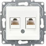 Günsan Elektrik Günsan Eqona Radius Neoline Ikili Data Prizi (2 x RJ45 CAT5E), Beyaz (Mekanizma + Tuşkapak)