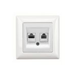 Günsan Elektrik Günsan Visage Beyaz Data + Nümeris Telefon Prizi (RJ45 Cat6 + Cat3)