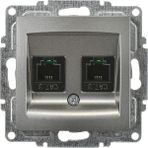 Günsan Elektrik Günsan Visage İkili Nümeris Telefon Prizi (2 x Cat3), Füme (Mekanizma + Tuşkapak)