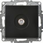 Günsan Elektrik Visage Tekli Uydu Prizi F Konnektörlü Geçişli Sonlu Metalik Siyah Mekanizma
