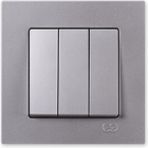 Günsan Eqona Metallic Gümüş Üçlü Anahtar