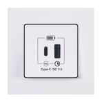 Günsan EQONA Type C+Type A 20W Beyaz 2 Çıkışlı USB Şarj Prizi