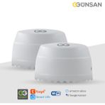 Gunsan Günsan 2'li Akıllı Wifi Su Kaçağı Dedektörü (Zemin) Tuya & Smart Life Uyumlu (2 Adet) - 2li Paket - Beyaz