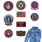 GUOYOU 11 adet ABD bayrağı Maverick ütüyle yapıştırmak için yama, top gun yamaları nakışlı, Air Force Navy deniz ordu ceketi, taktik askeri logo, dekoratif aplikasyon kıyafet, ceket, kot pantolon için