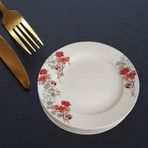 Gür al Porselen Çiçek Desenli 6 Adet Dekoratif Tabak (25 CM SERVİS TABAĞI)