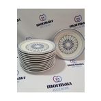 Güral GÜRAL PORSELEN DİGİBONE 20 CM MAVİ BEYAZ 12'Lİ PASTA TABAK