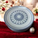 Güral Porselen 6'lı Pasta Tabak Etnik Mavi 19CM
