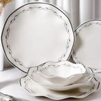 Güral Porselen 8121 Nesrin 24 Parça Siyah Yemek Takımı