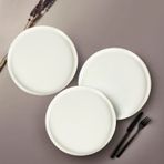 Güral Porselen Bılbao 3 Parça 27 Cm Servis Tabağı Gümüş Fıle