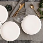 GÜRAL PORSELEN BİLBAO 3 PARÇA 27 CM SERVİS TABAĞI SİYAH FİLE
