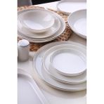 Güral Porselen Bilbao 69 Parça Platin Yemek Takımı 12 Kişilik Krem Renkli Porselen Set