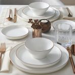 Güral Porselen Bilbao 8 Parça 2 Kişilik Yemek Takımı Copper Bakır Desenli Porselen
