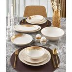 Güral Porselen Camelia Gold 54 Parça 12 Kişilik Kare Yemek Takımı