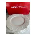 Güral Porselen Carmına 6 Adet 20 Cm Pasta Tabağı