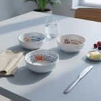 Güral Porselen Ece Mare 3 Parça 14 cm Salata & Çorba Kasesi 5534 - Beyaz - Adet