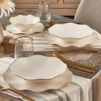 Güral Porselen Nesrin 26 Parça 6 Kişilik Bone Yemek Takımı - Gold Mat