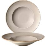 Güral Porselen Reno 2 Adet 26 cm Çukur Tabak Agate 969 - renk - Açık Kahverengi