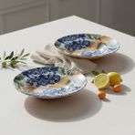 Güral Porselen Reno 2 Adet 26 cm Salata Servis & Makarna Kasesi 55501 - RENK - Beyaz - Mavi