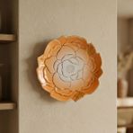 GÜRAL PORSELEN Rose Premium El Dekoru Dekoratif Porselen Tabak 21 cm Turuncu