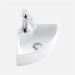 Güral Vit Beyaz Renkli Köşe Puzzle Lavabo 30 cm x 30 cm Batarya Delikli Tasarım