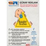 Güray Reklam 17 cm Baby On Board Araçta Bebek Var Sticker - Güneşe ve Suya Dayanıklı Dış Mekan Oto Cam & Kaporta Yapıştırma - Çok Renkli