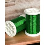 Gürbüz 0.30MM (100GR - 150M ) Bakır Üstü Gümüş Kaplı Parlak Yeşil Renkli Filografi Teli
