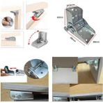 Gürçay Hırdavat Gürçay Katlanır Masa Ayağı Aparatı Metal Sac Malzeme - 4 Adet Dayanıklı ve Kolay Montaj