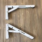 Gürçay Hırdavat Mandallı Katlanabilir Masa Konsolu 1 Çift Beyaz 40CM Dereceli - 40 cm
