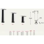 Gürçay Hırdavat Metal Mobilya Ayağı Krom Çap 42 mm - 8 cm 4'lü